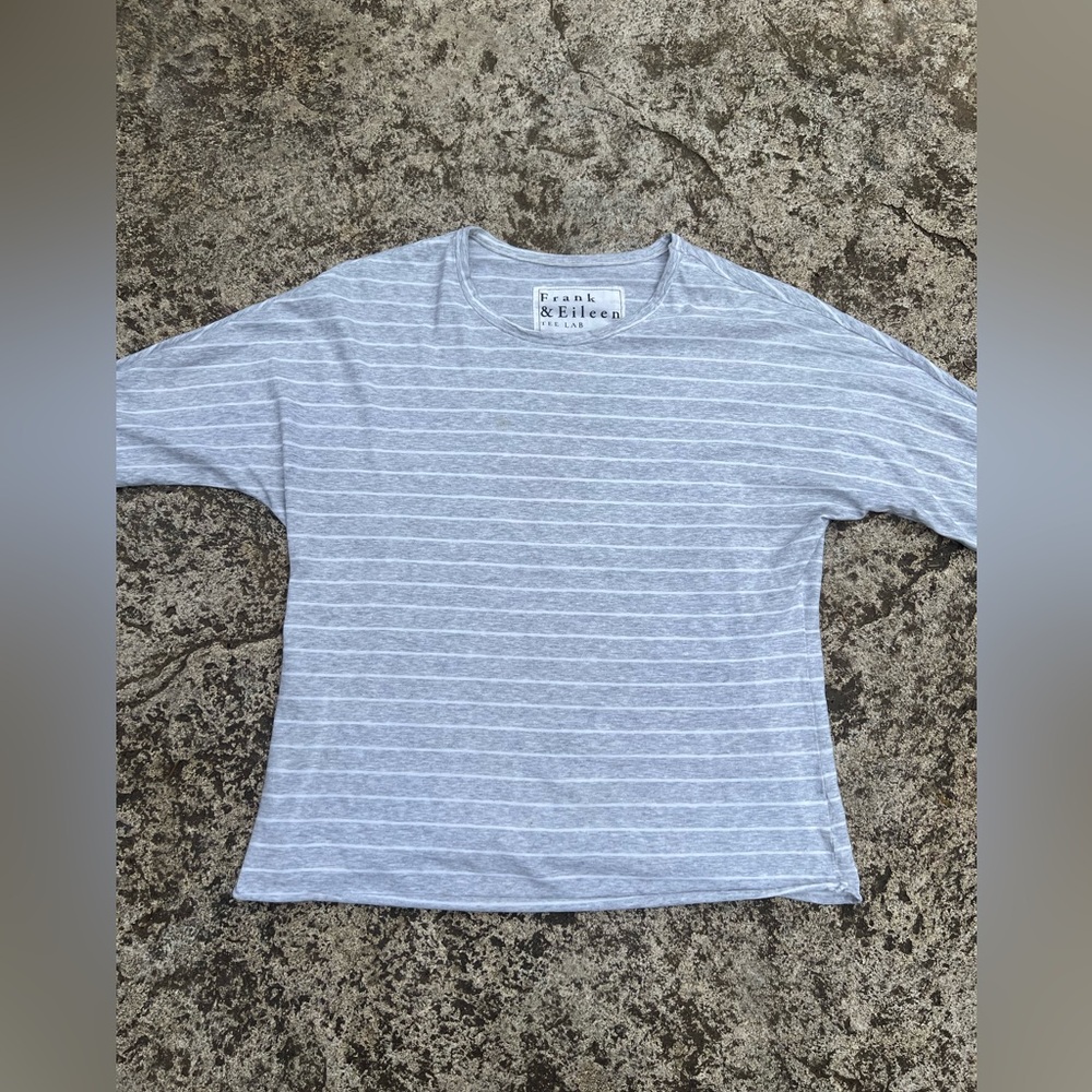 Frank & Eileen Oversized Continuous Sleeve Stripe Top Tee Small